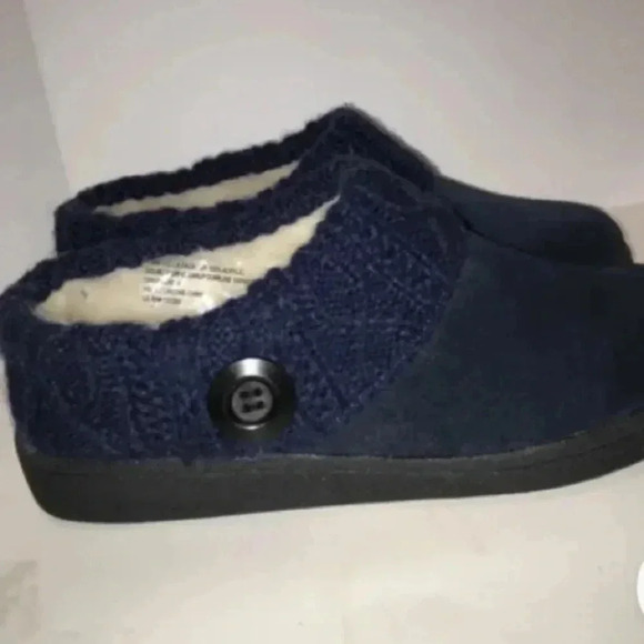 Clark’s woman’s Willowdean navy blue suede upper leather Size 6M slippers shoe - Picture 3 of 12